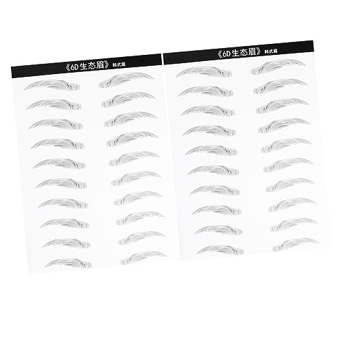 2 Pares Ceja De Simulación Cejasb Pegatinas Transferencia De Cejas Realista Kit De Laminación De Cejas Falso Tinte De Cejas Etiqueta Engomada De La Ceja Impermeable Pegado Black CRILSTYLEO