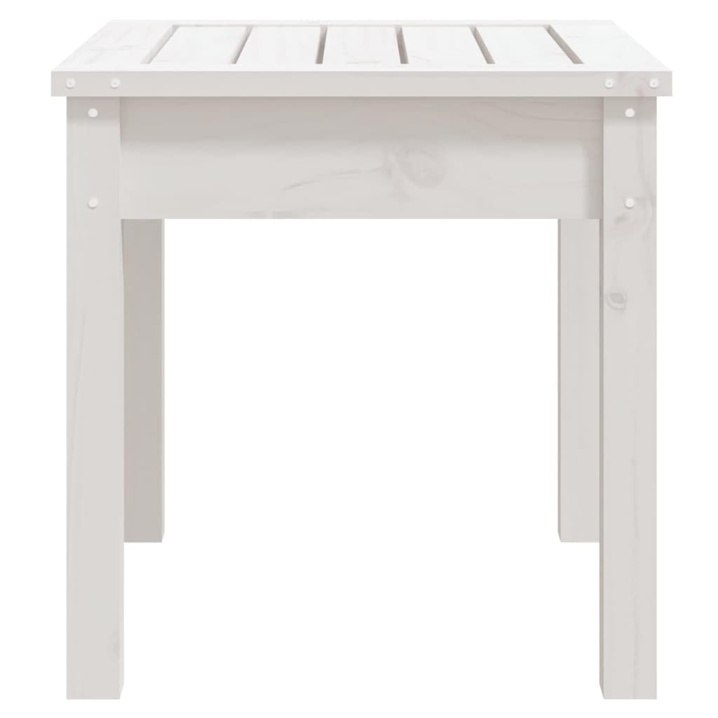Ławka ogrodowa, biała, 50 x 44 x 45 cm, wykonana z litego drewna sosnowego, odporna na warunki atmosferyczne, stabilna dwuosobowa ławka do siedzenia na balkon, taras, werandę z