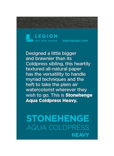 Stonehenge Aqua White Heavy Weight Mini Pad, 300lb, Coldpress, 2.5 x 3.75 Inches, 5 Sheets for Wet and Dry Media