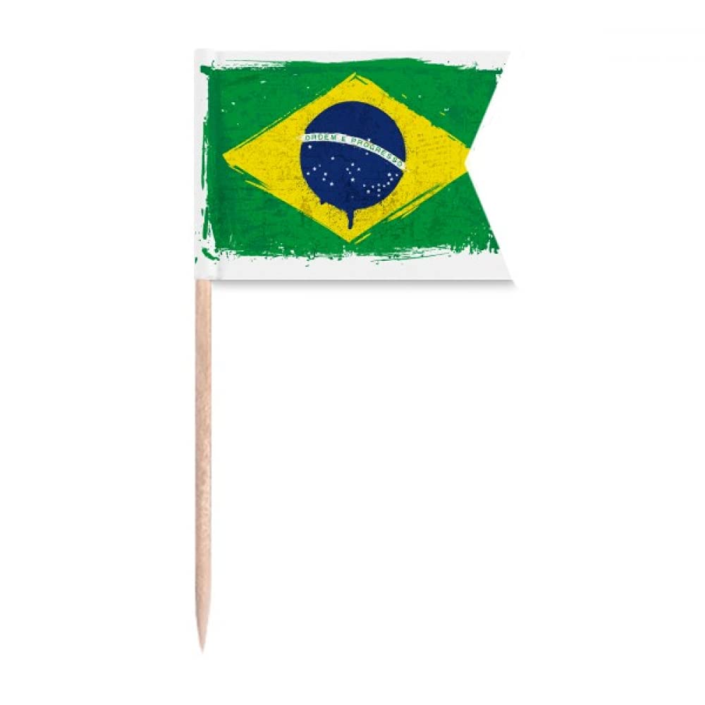 Drapeau du Brésil cure-dent pour marquer plaque de fromage et décorer un gâteau de fête