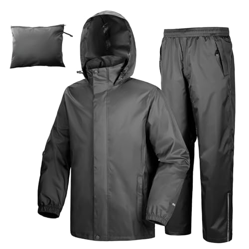 33,000ft Men's Rain Suit Packable Waterproof Lightweight Rain Gear for Golf Hiking Cycling 2 Pieces...