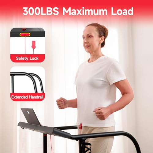 YESOUL Senior Walking Treadmill with Long Handles and Stable Design