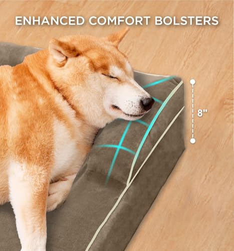 FERPOSH-XXXL-Dog-Bed-Orthopedic-Washable-Dog-Bed-Pet-Sofa-Bed-with-Removable-Washable-Cover-Egg-Foam-Support-Non-Slip-Bottom-Dog-Bed-Dog-Sofa-Bed-Extra-Large-Dog-Bed-52-x-41-Chocolate FERPOSH XXXL Dog Bed Orthopedic Washable Dog Bed Pet Sofa Bed with Removable Washable Cover Egg Foam Support Non Slip Bottom Dog Bed Dog Sofa Bed Extra Large Dog Bed 52 x 41 Chocolate