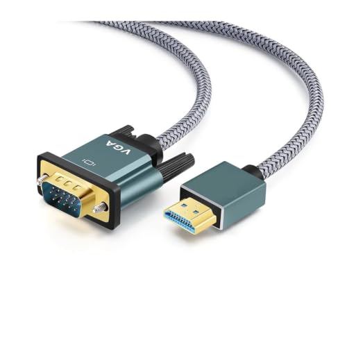 Cable HDMI a VGA trenzado y chapado en oro con carcasa de aluminio resistente