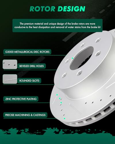 Image of SCITOO Front Disc Brake Rotors Kits Brakes Kit:5382