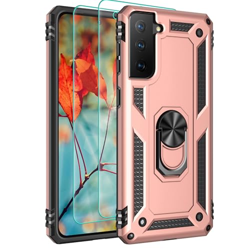 Coque Galaxy S21 FE protection militaire robuste finition or rose