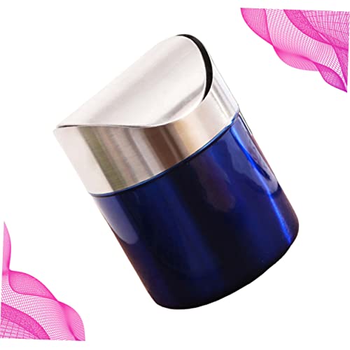 Papelera compacta de acero inoxidable para escritorio miniatura 3