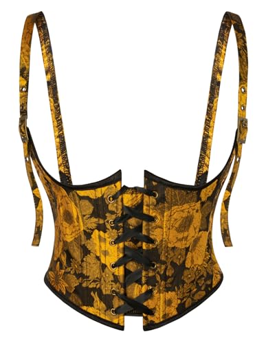 Image of Scarlet Darkness Corset Belt for Women Floral Renaissance Underbust Corset