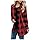 Giacca a Maniche Lunghe da Donna Cardigan Scozzese da Donna Cappotto a Quadri alla Moda Autunnale (XXL)
