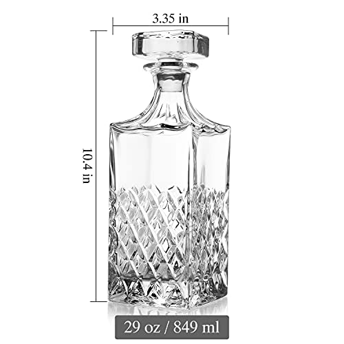 Lighten Life Whisky Karaf,849ml Non-Lead Crystal Whiskey Karaf met Stopper in Geschenkdoos, Premium Bourbon Karaf, Liquor Karaf voor Whisky, Bourbon, Whiskey Karaf voor Mannen