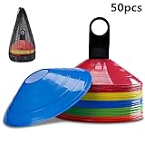 MULTIUSOS: se puede usar para marcadores de línea lateral / límite, ejercicios de agilidad de velocidad, obstáculos, objetivos y etc., ideal para fútbol, fútbol americano, baloncesto, carreras de obstáculos o incluso carreras de drones.