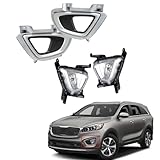munirater 2-Pack Fog Lights with Bezel Set Left and Right Side Replacement for Sorento 2016 2017 2018 | 86526-C6020 | 92201-C6000 | KI1038123 | KI2592137