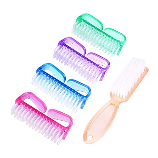 Handle Grip Nail Brush, Hand Fingernail Scrub Cleaning Brushes for Toes and Nails Cleaner, Pedicure Scrubbing tool kit for Men and Women 5 Pack (Multicolor)