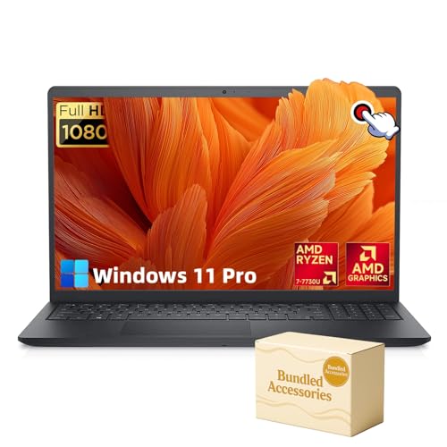 Dell Inspiron-15 3535 タッチスクリーンノートパソコン - 15.6インチフルHDアンチグレアディスプレイ、AMD Ryzen 7 7730U(8コア)、64GB RAM + 2TB SSD、Win 11 Pro、Copilot、ビジネ