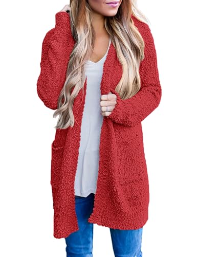 Image of MEROKEETY Women's Long Sleeve Soft Chunky Knit Sweater Open Front Cardigans Outwear Coat