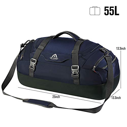 AIONE Travel Duffel Bag,Water-Resistant Gym Sports Backpack 4-Way Large Weekender Bag Unisex Overnight Tote Carry-on Luggage with Shoe Compartment42L/55L/65L