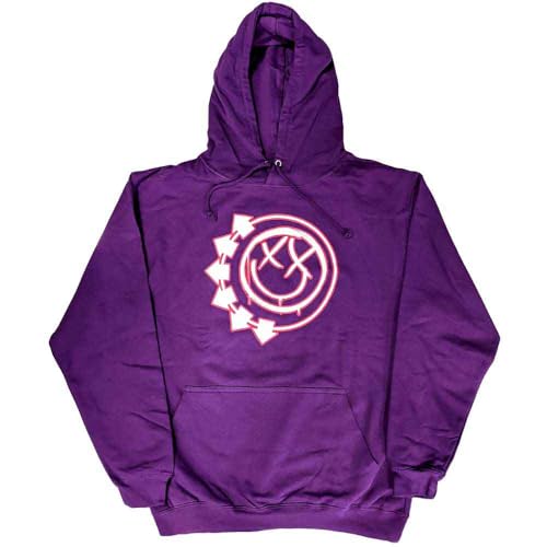 Image of Rock Off officially licensed products Blink-182 Six Arrow Smile Official Unisex Hoodie Hooded Top (Small) Pink