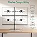 WALI Freestanding Quad Monitor Mount for 17-27 Inch Screens, Fully Adjustable 4 Monitor Stand with Swivel, Tilt, Rotation, Glass Base, Max Load 22 lbs per Arm (GMF004), Black