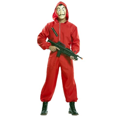 EUROCARNAVALES La Casa de Papel - Disfraz con máscara ladrón de La Casa de Papel Adulto Talla XL