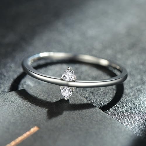 Bague or blanc 9K et diamant éclatant un bijou d'exception - 3