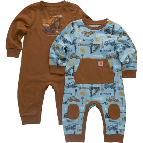 Image of Carhartt Kid's CG8985 Long-Sleeve Construction Coverall 2-Piece Set - Boys
