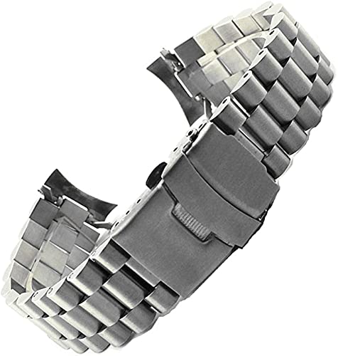 Bracelet de montre 20mm 22mm acier inoxydable poli extrémité incurvée remplacement homme
