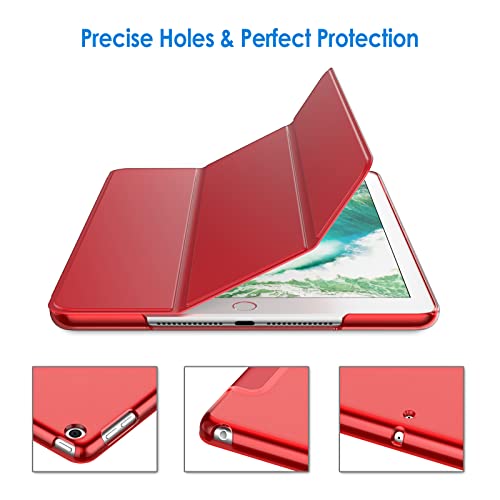 Image of JETech Case for iPad (9.7-Inch, 2018 /2017 Model, 6th /5th Generation), Smart Cover Auto Wake /Sleep (Red)