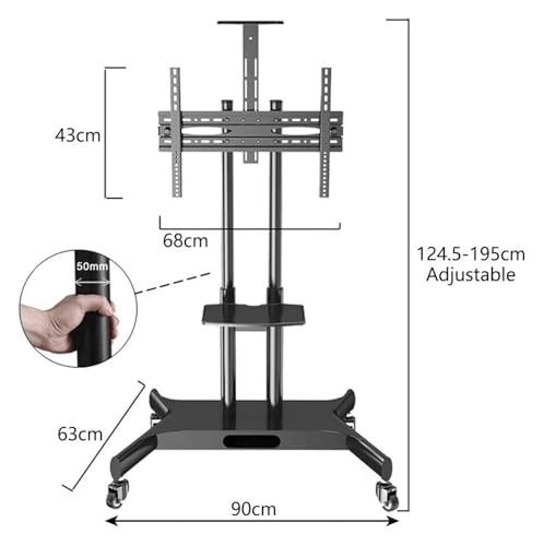 Soporte móvil para TV ajustable con ruedas miniatura 2