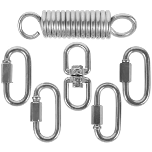 Yardwe 1 Juego Kit para Colgar Silla Hamaca Perchas Columpio de Primavera Conjunto de Accesorios para Colgar hamacas Kit de resortes para sillas Colgantes Resorte de fijación de Hamaca