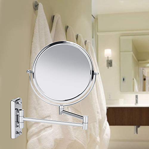 Focket Wall Mount Makeup Mirror,3x Magnification Double Sided Swivel HD Makeup Mirror for Bathroom/Home/Powder room Using(8") - Image 2