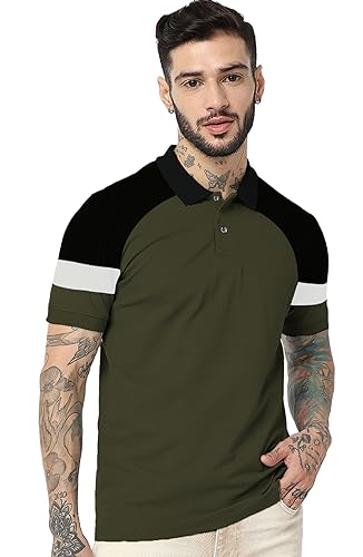 Image of LEOTUDE Men's Regular Fit Round Neck Colorblock T-Shirt for Men (Pack of 2)