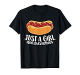 Just a Girl Who Loves Hotdogs Funny Hot Dog Girl T-Shirt