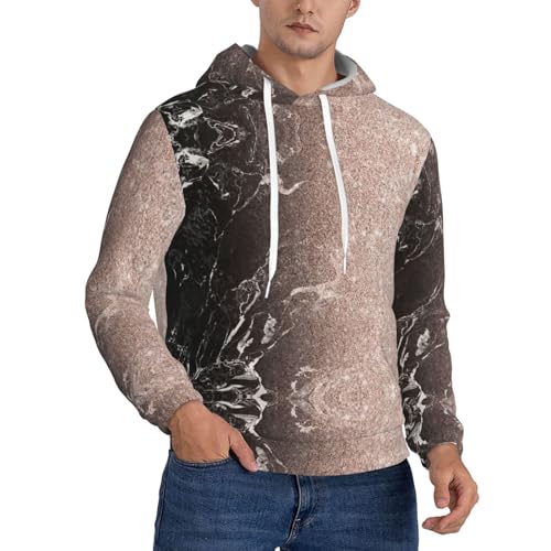 Sweat à capuche homme imprimé or rose pour un usage quotidien stylé
