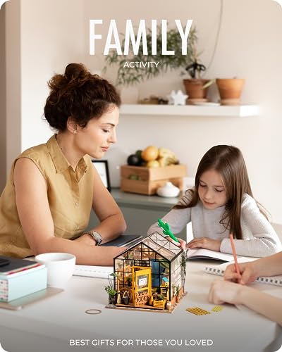 Rolife DIY Miniature House Kit Greenhouse, Tiny for Adults to Build, Mini House Making Kit with Furnitures, Halloween/Christmas Decorations/Gifts for Family and Friends (Cathy's Greenhouse) - Image 5