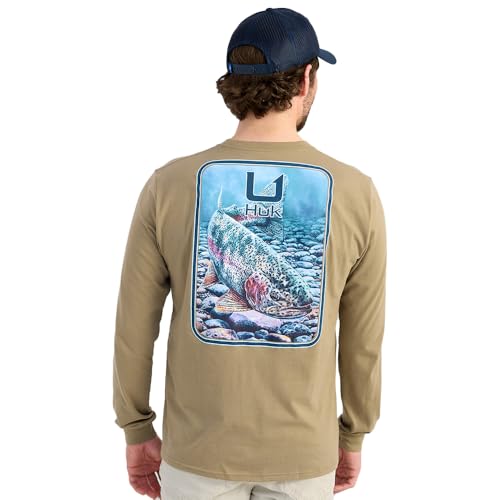 HUK Men's Kc Scott Tee, Comfortable Performance Fishing Long Sleeve T-Shirt with Chest Pocket