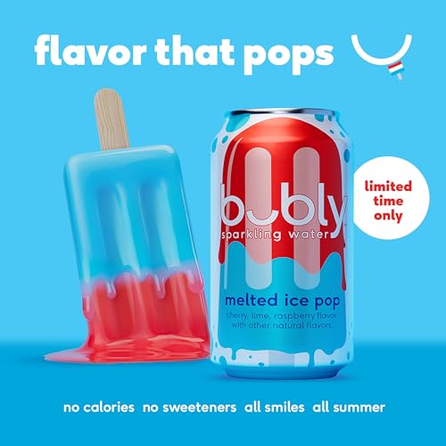 Image of bubly Sparkling Water, 3 Flavor Variety Pack, 12 fl oz Cans (18 Pack) | Melted Ice Pop, Orange Cream, Strawberry Sunset, Zero Sugar, Zero Calories, Seltzer Water