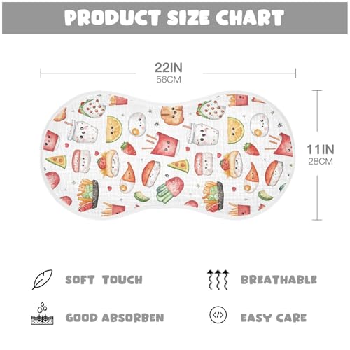 vvfelixl Watercolor Food Burp Cloths for Baby Boy Girls Baby Washcloths Burp Rags 1 Pack2