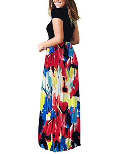 Image of AUSELILY Women's Classic Short Sleeve Loose Plain Casual Long Maxi Dresses for Women 2026