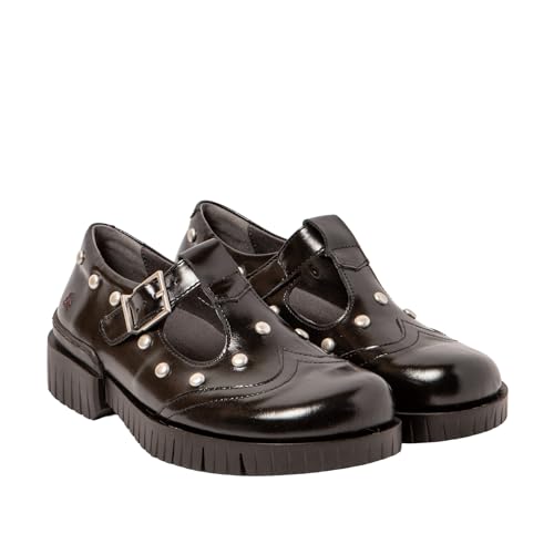 Art Para Mujer. 11834S201003_001 Zapatos De Piel 1834S Oxford Negro (41), Plano, 1 A 3Cm, Hebilla, Casual - 2