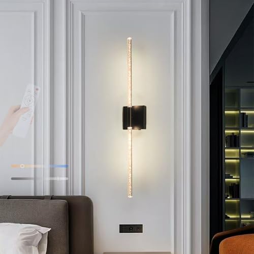 Apliques de pared LED regulables con mando de 80cm en color negro