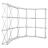 Gebogene Messewand Pop Up Klett Aluminium ✓ faltbare Messewand ✓ Faltdisplay mit Klettsystem ✓ für für Messen, Verkaufsaktionen & Präsentationen ✓ Transporttasche (5x3 Felder)