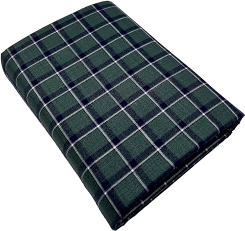 Image of JHABAK'S Cotton Blend Unstitched Checkered Fabric for Men - 2.35m Shirt Piece / 3m Kurta Piece - Width 36 Inches