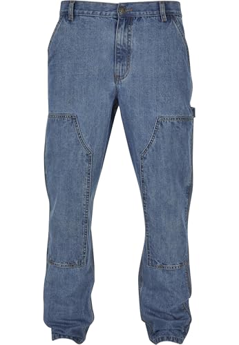 Urban Classics Double Knee Jeans Pantalons Homme avec renforts genoux et coutures renforcées