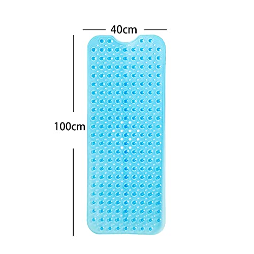 Miniatura 2 de 100 X 40cm Alfombrilla Baño Antideslizante, Pvc De Caucho Natural Con Ventosa, Estera De Tina Extra Larga Máquina De Ducha Lavable Para Baño Antibacterial Resistente Al Moho Transparencia