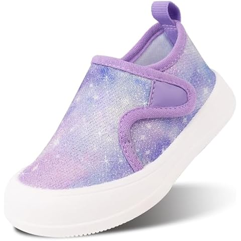 Toandon Toddler Girls Straps Sneakers Walking Shoes Little Kids Baby Adorable Breathable Lightweight Easy Slip On Non Slip Soft Comfortable Flexible Soles Outdoor Purple Mesh Size 5 Cover
