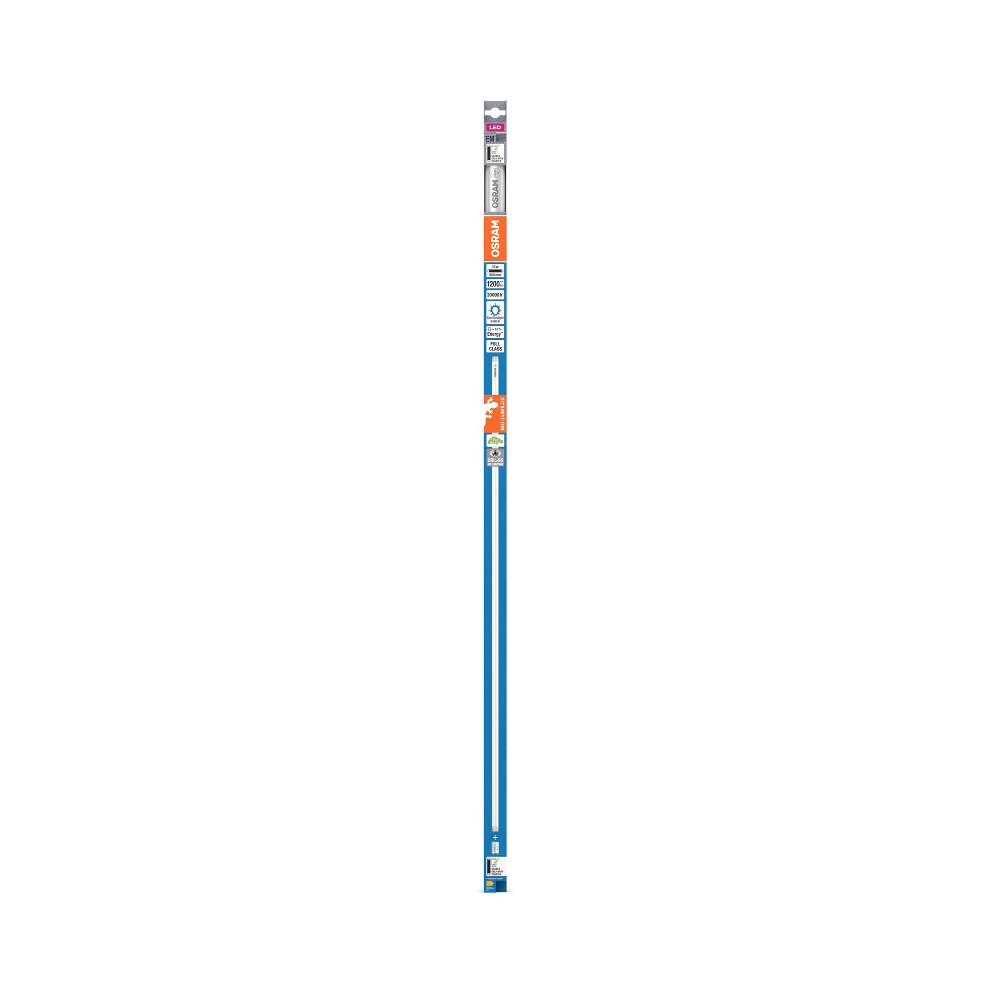 OSRAM LED TUBE T8 EM BIO-LUMILUX 900 mm, 10W, 965 tubi LED con luz similar a la luz diurna, pacco da 8
