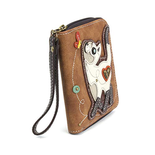 Image of CHALA Zip Around Wallet, Wristlet, 8 Credit Card Slots, Sturdy Pu Leather