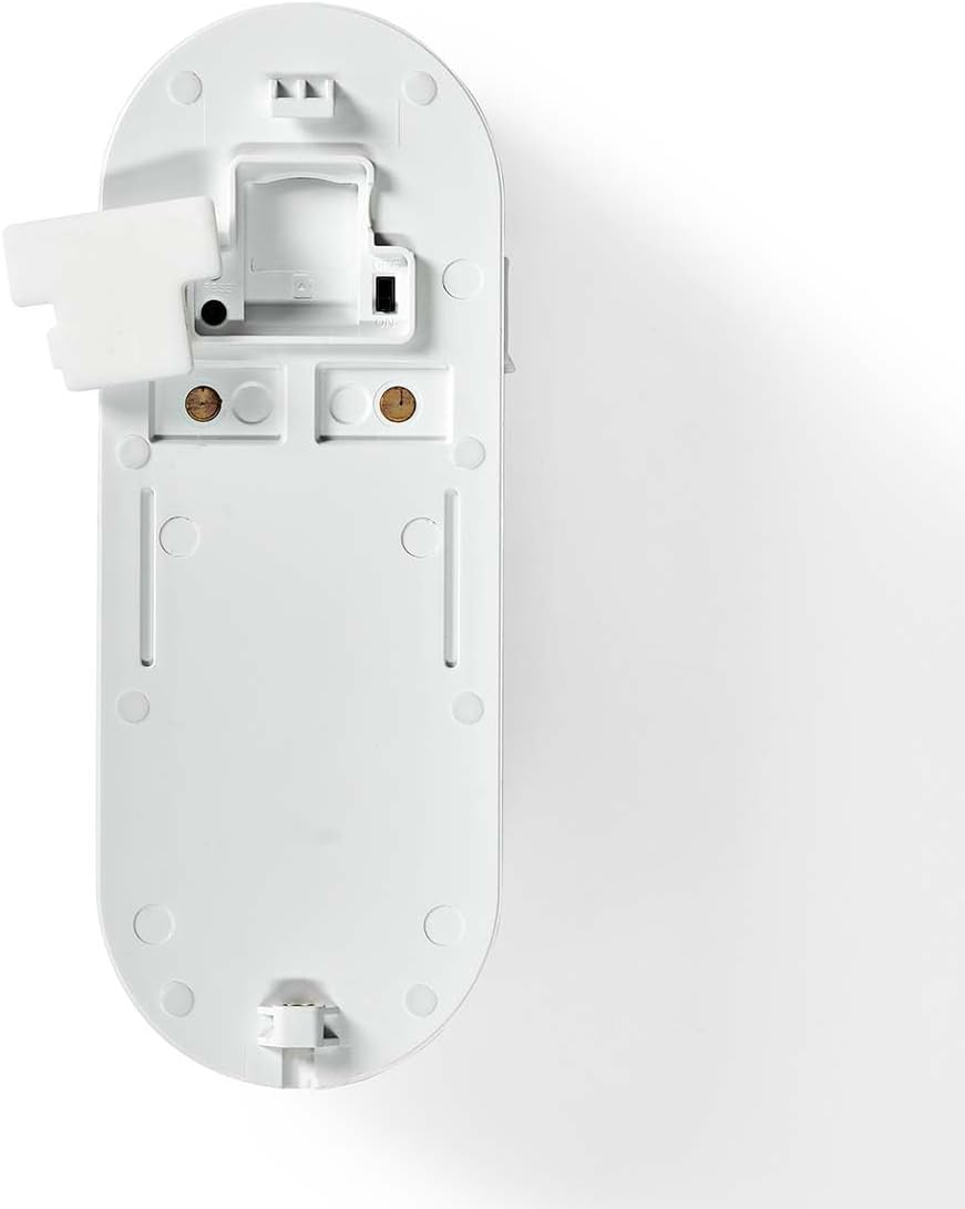 Internal view of the Nedis Smartlife WIFICDP30WT Video Door Intercom with back plate removed, showing wiring terminals