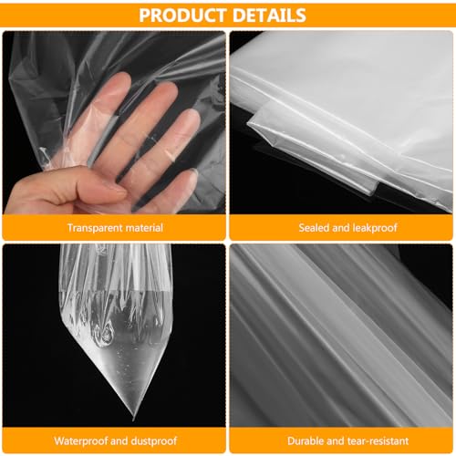 Bolsas de almacenamiento de plastico transparente extragrandes para proteger ropa y maletas del polvo 4