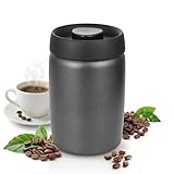 【Grande Capacité】Mesurant 17 x 10,5 cm, ce récipient à café peut contenir 400 g de grains ou 450 g de café moulu (capacité en eau : 1,2 litre). Il convient à un usage domestique quotidien et répond aux besoins de stockage des amateurs de café.